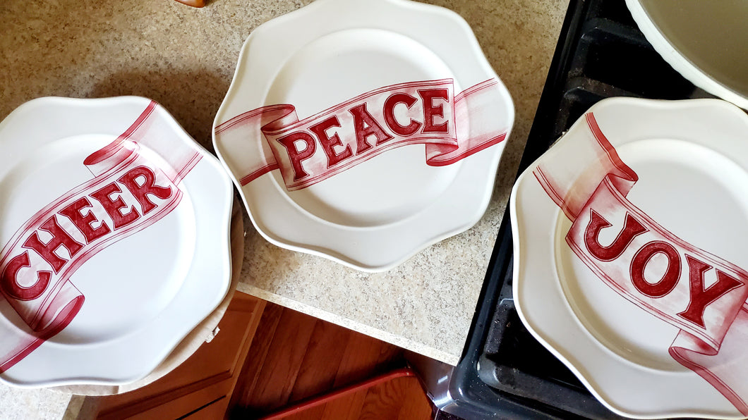 3 Holiday plates