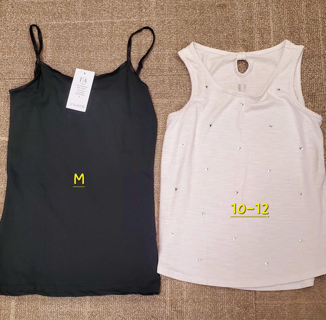 2 girls tops M & 10/12 - size Junior Girls M (7-9)